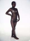 Unisex Black Silk Translucent Zentai Suit